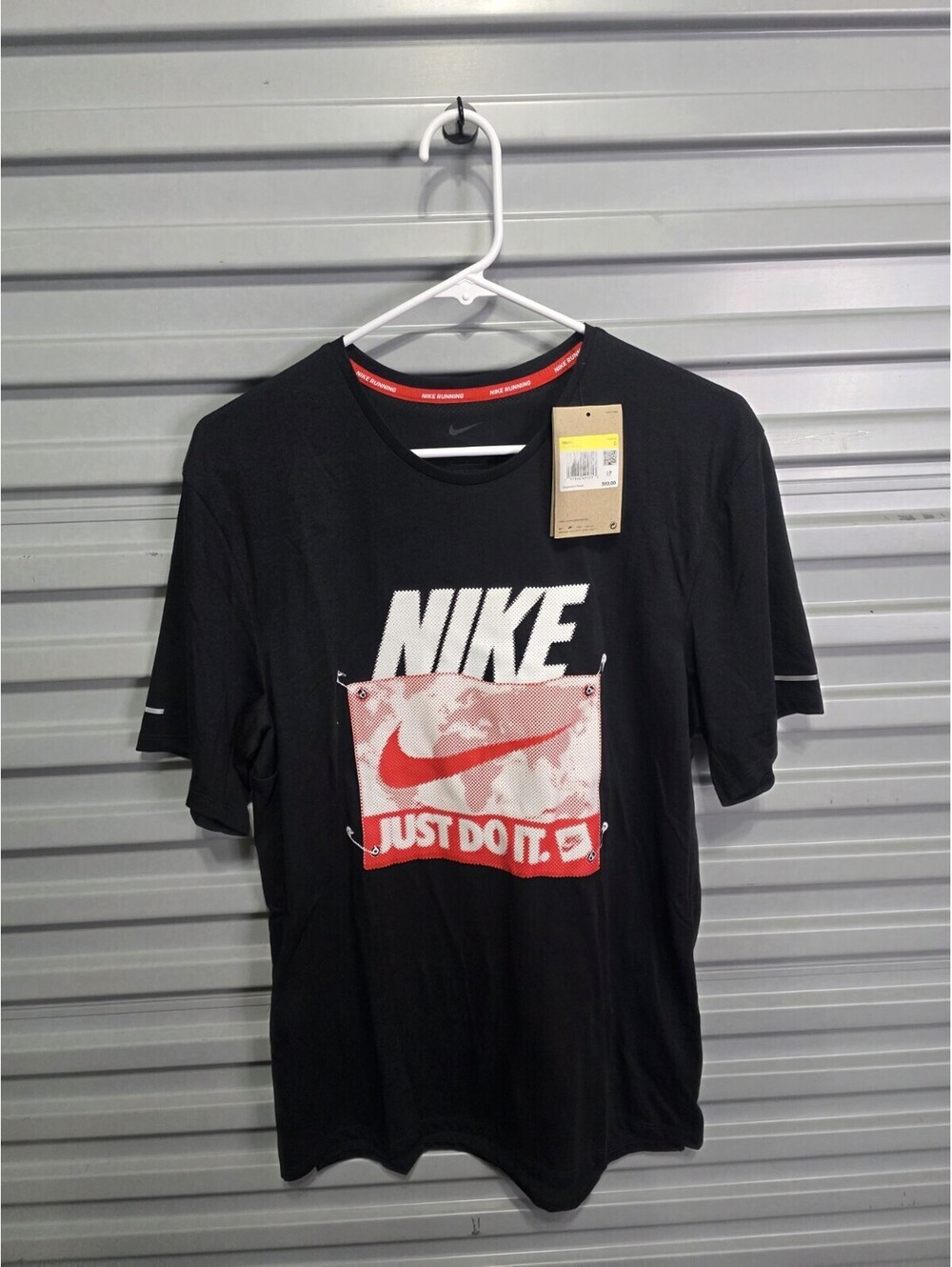 Nike Running Dri-FIT Men's S Black Graphic Logo Crew Neck Tee HJ4158-010